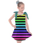 Rainbow Stripes Kids  Tie Up Tunic Dress