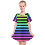 Rainbow Stripes Kids  Smock Dress