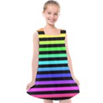 Rainbow Stripes Kids  Cross Back Dress