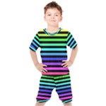 Rainbow Stripes Kids  Tee and Shorts Set