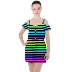 Ruffle Cut Out Chiffon Playsuit 