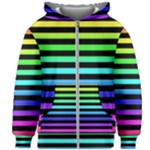Rainbow Stripes Kids  Zipper Hoodie Without Drawstring