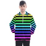 Rainbow Stripes Men s Half Zip Pullover
