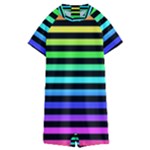 Rainbow Stripes Kids  Boyleg Half Suit Swimwear