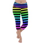 Rainbow Stripes Lightweight Velour Capri Yoga Leggings