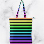 Rainbow Stripes Double Zip Up Tote Bag