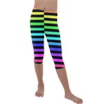 Rainbow Stripes Kids  Lightweight Velour Capri Leggings 