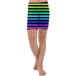 Rainbow Stripes Kids  Lightweight Velour Capri Yoga Leggings