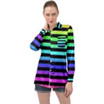 Rainbow Stripes Long Sleeve Satin Shirt