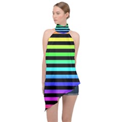 Halter Asymmetric Satin Top 