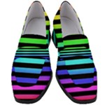Rainbow Stripes Women s Chunky Heel Loafers