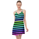 Rainbow Stripes Summer Time Chiffon Dress