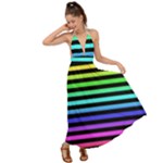 Rainbow Stripes Backless Maxi Beach Dress