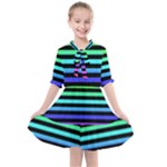 Rainbow Stripes Kids  All Frills Chiffon Dress
