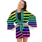 Rainbow Stripes Long Sleeve Kimono
