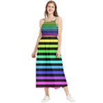 Rainbow Stripes Boho Sleeveless Summer Dress