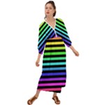 Rainbow Stripes Grecian Style  Maxi Dress