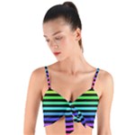 Rainbow Stripes Woven Tie Front Bralet
