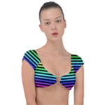 Rainbow Stripes Cap Sleeve Ring Bikini Top