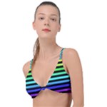 Rainbow Stripes Knot Up Bikini Top