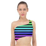 Rainbow Stripes Spliced Up Bikini Top 