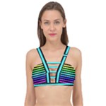 Rainbow Stripes Cage Up Bikini Top