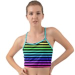 Rainbow Stripes Mini Tank Bikini Top