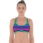 Rainbow Stripes Cross Back Hipster Bikini Top 