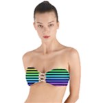 Rainbow Stripes Twist Bandeau Bikini Top
