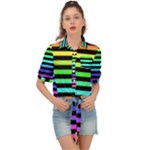 Rainbow Stripes Tie Front Shirt 