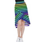 Rainbow Stripes Frill Hi Low Chiffon Skirt