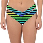 Rainbow Stripes Double Strap Halter Bikini Bottom