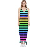 Rainbow Stripes Sleeveless Tie Ankle Jumpsuit