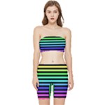 Rainbow Stripes Stretch Shorts and Tube Top Set