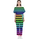 Rainbow Stripes Batwing Lightweight Jumpsuit