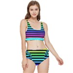 Rainbow Stripes Frilly Bikini Set