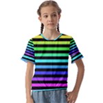 Rainbow Stripes Kids  Cuff Sleeve Scrunch Bottom Tee