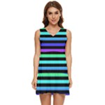 Rainbow Stripes Tiered Sleeveless Mini Dress