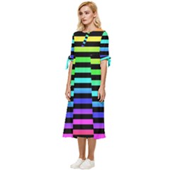 Bow Sleeve Chiffon Midi Dress 