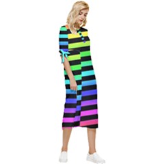 Bow Sleeve Chiffon Midi Dress 