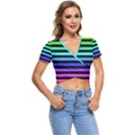 Rainbow Stripes Short Sleeve Foldover Tee