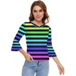 Rainbow Stripes Bell Sleeve Top