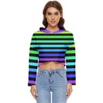 Rainbow Stripes Women s Lightweight Cropped Hoodie