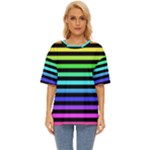 Rainbow Stripes Oversized Basic Tee