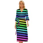 Rainbow Stripes Midsummer Wrap Dress