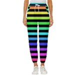 Rainbow Stripes Cropped Drawstring Pants