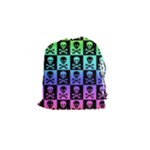 Rainbow Skull Checkerboard Drawstring Pouch (Small)