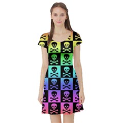 Short Sleeve Skater Dress Front Short Sleeve Skater Dress Front