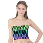 Rainbow Skull Checkerboard Tube Top