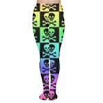 Rainbow Skull Checkerboard Tights